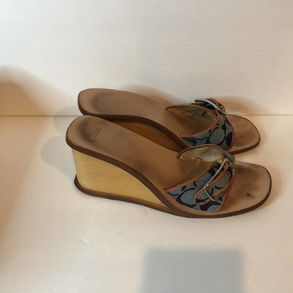 Coach Shoes - Coach Womens  honey wooden wedge sandals Size 7.5